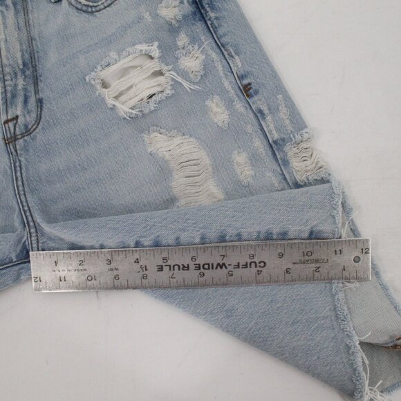 frame jean shorts womens 29 11" le vintage bermuda destroyed cotton blend frayed - Picture 4 of 9